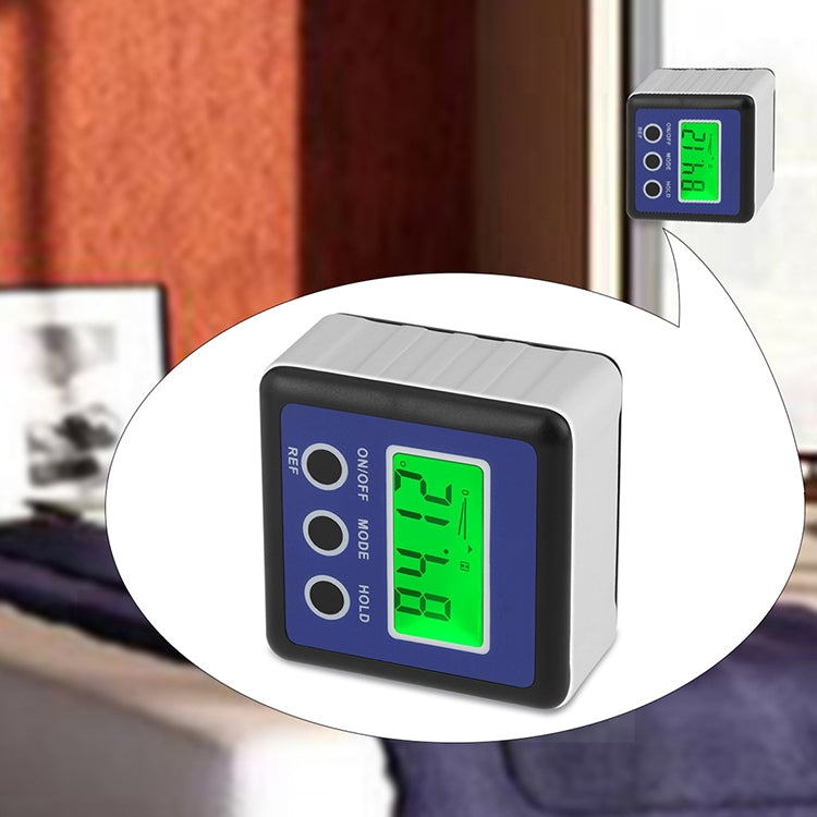 3 Button Mini Precision Magnetic Digital Tilt Box / Tilt Meter / Inclinometer Blue