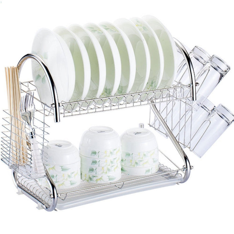 2 Tiers Kitchen Dish Drying Rack Drainer Dryer Tray Cultery Holder, Cultery Holder Cultery Holder