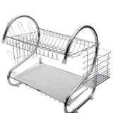 2 Tiers Kitchen Dish Drying Rack Drainer Dryer Tray Cultery Holder, Cultery Holder