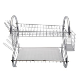 2 Tiers Kitchen Dish Drying Rack Drainer Dryer Tray Cultery Holder, Cultery Holder