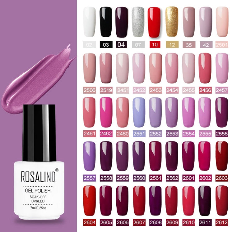 ROSALIND Gel Polish Set UV Semi Permanent Primer Top Coat Poly Gel Varnish Nail Art Manicure Gel, Capacity: 7ml, 02, 03, 2452, 2455, 2456, 2458, 2459, 2460, 2501, 2506, 2519, 2551, 2552, 2554, 2555, 2556, 2557, 2558, 2559, 2560, 2561, 2562