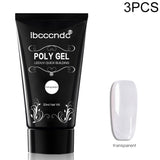 3 PCS Nail Acrylic Poly Gel Pink White Clear Crystal Builder Gel, Coffee, Jelly Red, Pink, Skin Color, Transparent, White, Nail Liquid Transparent