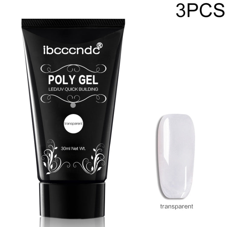 3 PCS Nail Acrylic Poly Gel Pink White Clear Crystal Builder Gel, Coffee, Jelly Red, Pink, Skin Color, Transparent, White, Nail Liquid Transparent