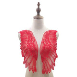 1 Pair Organza Wings Shape Embroidery DIY Clothing Accessories, Red, Black, Gold, White