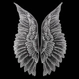 1 Pair Organza Wings Shape Embroidery DIY Clothing Accessories, Red, Black, Gold, White