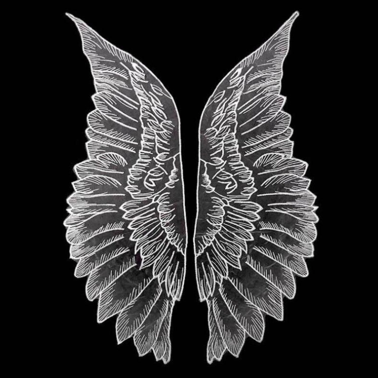1 Pair Organza Wings Shape Embroidery DIY Clothing Accessories, Red, Black, Gold, White
