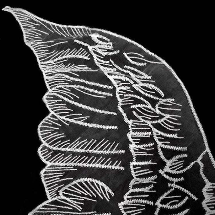 1 Pair Organza Wings Shape Embroidery DIY Clothing Accessories, Red, Black, Gold, White