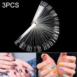 3 Set Fan-shaped Nail Mold Swatch Nail Polish Color Card Nail Art Display Board 带钉子-透明色
