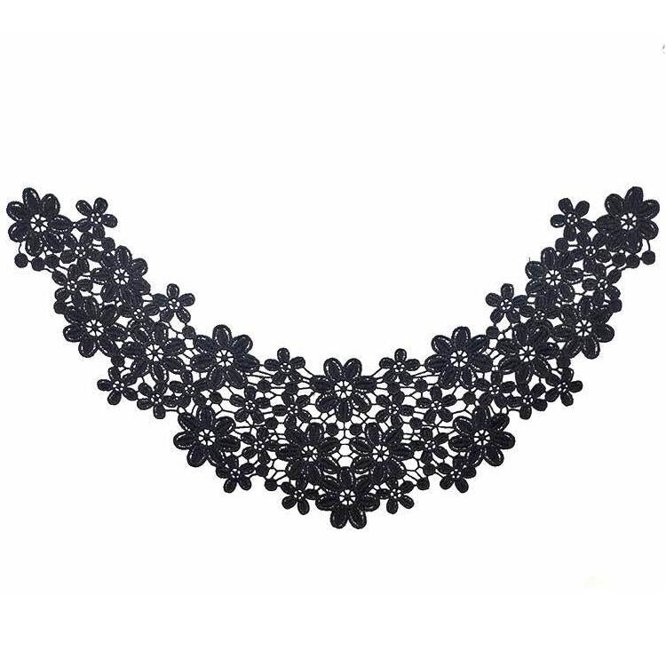 Lace Collar Three-dimensional Hollow Embroidered Fake Collar DIY Clothing Accessories, Size: About 45 x 26cm, Gold Brown, Red Bean Paste Powder