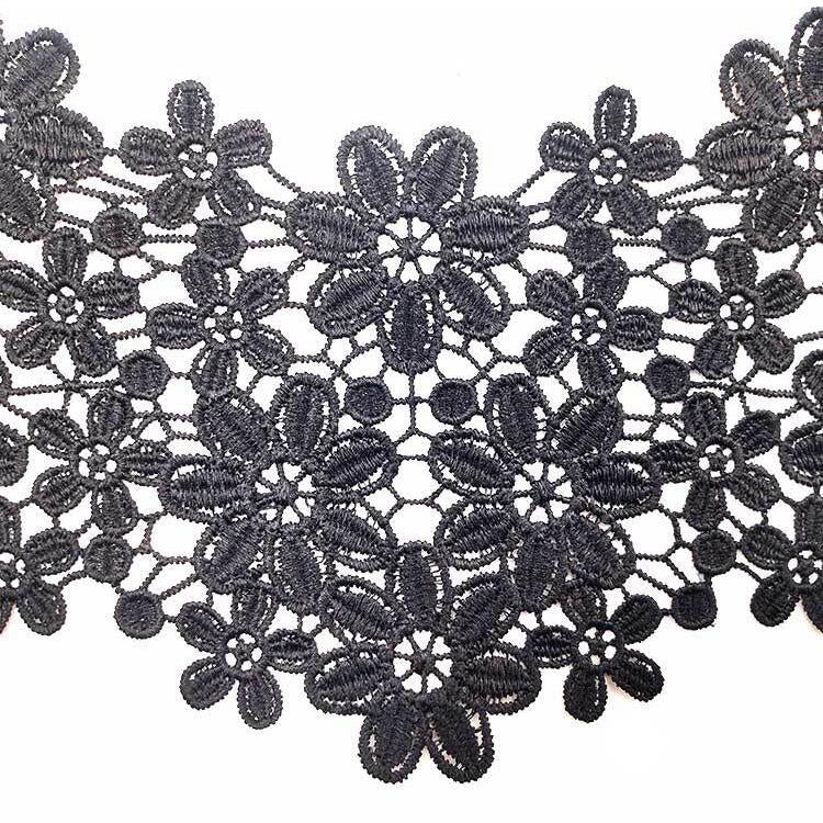 Lace Collar Three-dimensional Hollow Embroidered Fake Collar DIY Clothing Accessories, Size: About 45 x 26cm, Gold Brown, Red Bean Paste Powder