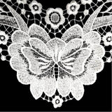 Lace Butterfly Flower Embroidery Collar Flower Three-dimensional Hollow Fake Collar DIY Clothing Accessories, Size: 36 x 30cm, Gold, Gold Line