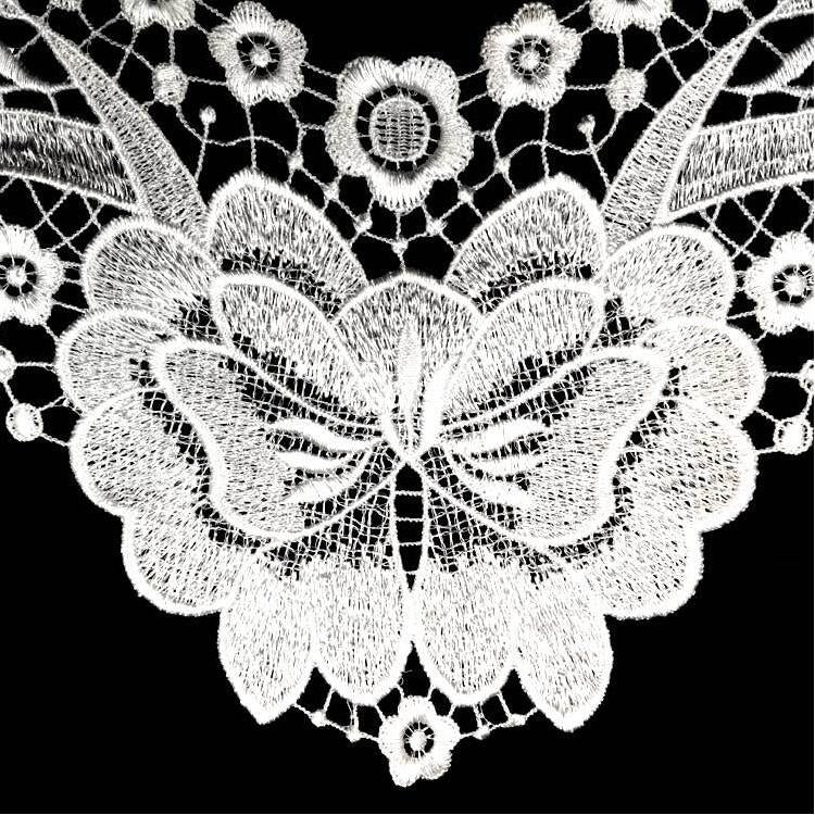 Lace Butterfly Flower Embroidery Collar Flower Three-dimensional Hollow Fake Collar DIY Clothing Accessories, Size: 36 x 30cm, Gold, Gold Line