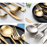 Stainless Steel Cutlery Knives Forks Spoons Western Kitchen Dinnerware Home Party Tableware Set