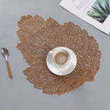 Leaf PVC Heat Resistant Placemat Drink Glass Coaster, Size: 37x47cm