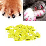 20 PCS Silicone Soft Cat Nail Caps / Cat Paw Claw / Pet Nail Protector/Cat Nail Cover, XS, S, M, L XS Yellow