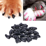 20 PCS Silicone Soft Cat Nail Caps / Cat Paw Claw / Pet Nail Protector/Cat Nail Cover, XS, S, M, L S Black
