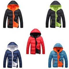 Stylish Slim Men Hooded Cotton Coat, L, XL, XXL, XXXXL - Zen Craft