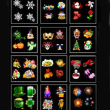 12W RGBW LED Double Tube Water Waves Lamp Christmas Projection Light, 12 Patterns, 16 Patterns