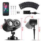 12W RGBW LED Double Tube Water Waves Lamp Christmas Projection Light, 12 Patterns, 16 Patterns