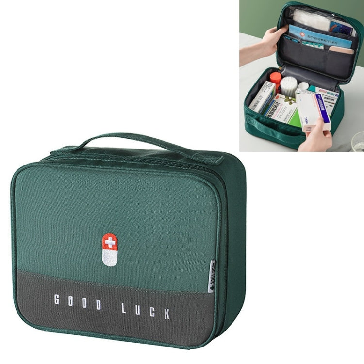 Thickened Large-Capacity Multifunctional Medicine Box Family Portable Storage Bag, Green, Gray, Pink Green