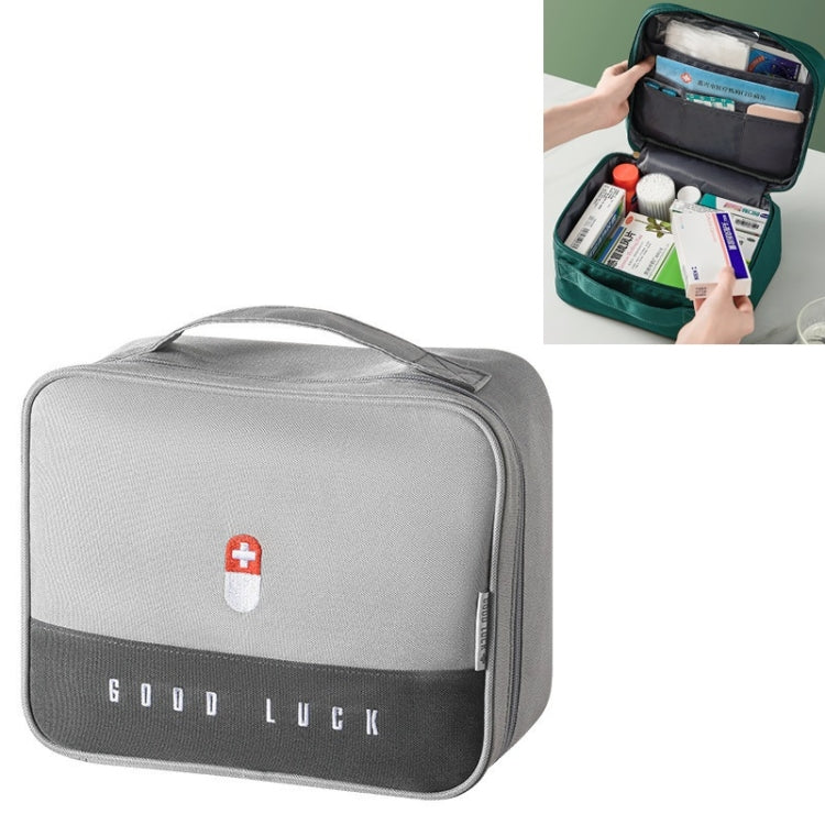 Thickened Large-Capacity Multifunctional Medicine Box Family Portable Storage Bag, Green, Gray, Pink Gray