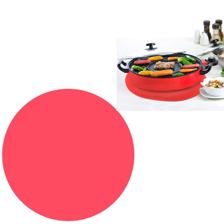 12 Inch Food Grade Silicone Microwave Oven Mat Round Silicone Placemat Non-Slip Insulation Mat, Black, Red, Blue, Green, Purple, Gray Red
