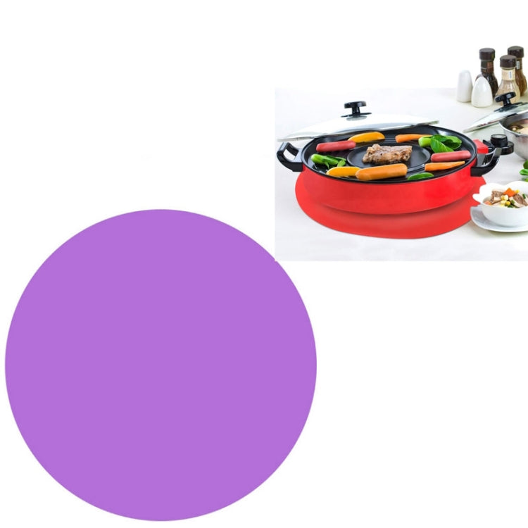 12 Inch Food Grade Silicone Microwave Oven Mat Round Silicone Placemat Non-Slip Insulation Mat, Black, Red, Blue, Green, Purple, Gray Purple