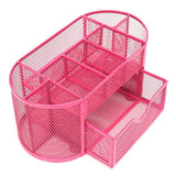 Desk Organizer 9 Grids Metal Mesh Office Pen Pencil Holder