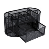 Desk Organizer 9 Grids Metal Mesh Office Pen Pencil Holder