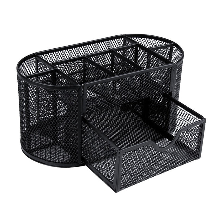 Desk Organizer 9 Grids Metal Mesh Office Pen Pencil Holder