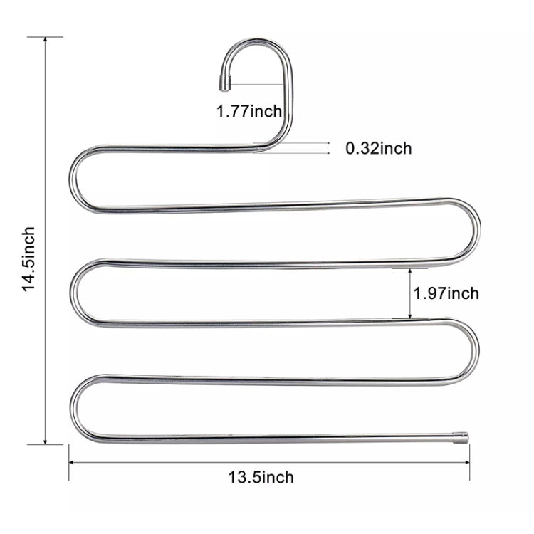 5 Layers S Shape Multi-Functional Clothes Hangers Pants Storage Hangers, S Shape Hangers