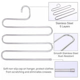 5 Layers S Shape Multi-Functional Clothes Hangers Pants Storage Hangers, S Shape Hangers