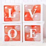 Wedding Birthday Party Decoration Transparent Letter Balloon Box, White Baby, White Love White Love