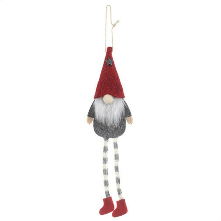 Christmas Ornaments Forest Old Man Doll Pendant, Red Hat, Gray Hat, Beige Hat