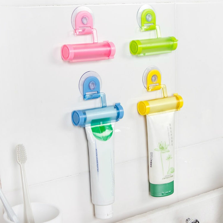 2 Pcs Creative Sucker Hangable Toothpaste Extruder with Sucker &Holder, WHITE, Blue, Green, YELLOW, Pink