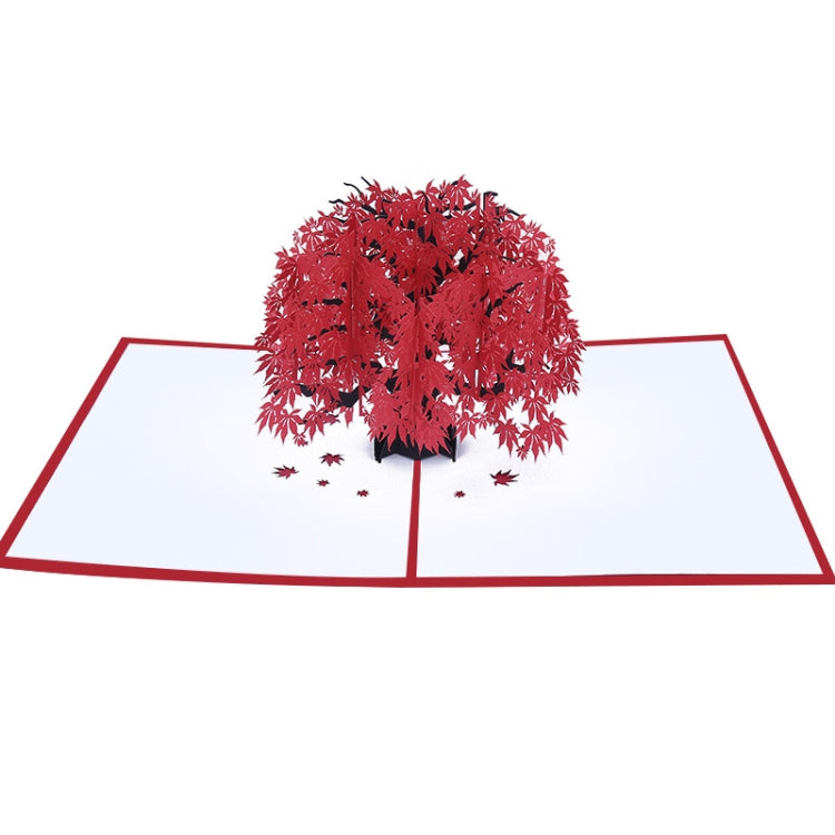 Three-Dimensional Maple Tree Greeting Card Birthday Greeting Card Red Maple Leaf 3d Card, Maple Tree Greeting Card