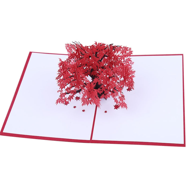 Three-Dimensional Maple Tree Greeting Card Birthday Greeting Card Red Maple Leaf 3d Card, Maple Tree Greeting Card