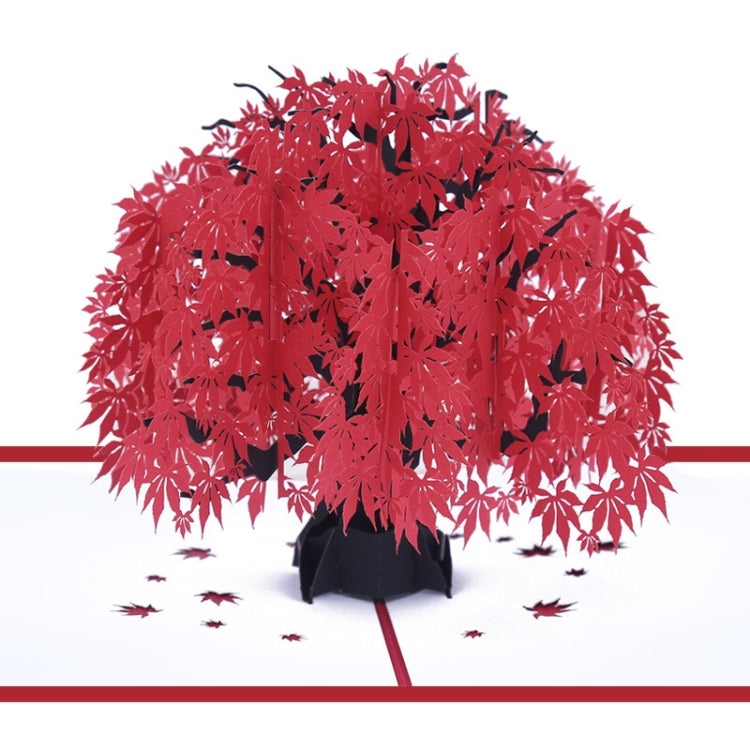 Three-Dimensional Maple Tree Greeting Card Birthday Greeting Card Red Maple Leaf 3d Card, Maple Tree Greeting Card