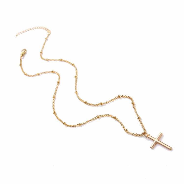 Women Fashion Bright Electroplating Cross Jewelry Necklace, Gold, Silver - Zen Craft