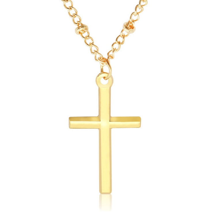 Women Fashion Bright Electroplating Cross Jewelry Necklace, Gold, Silver - Zen Craft