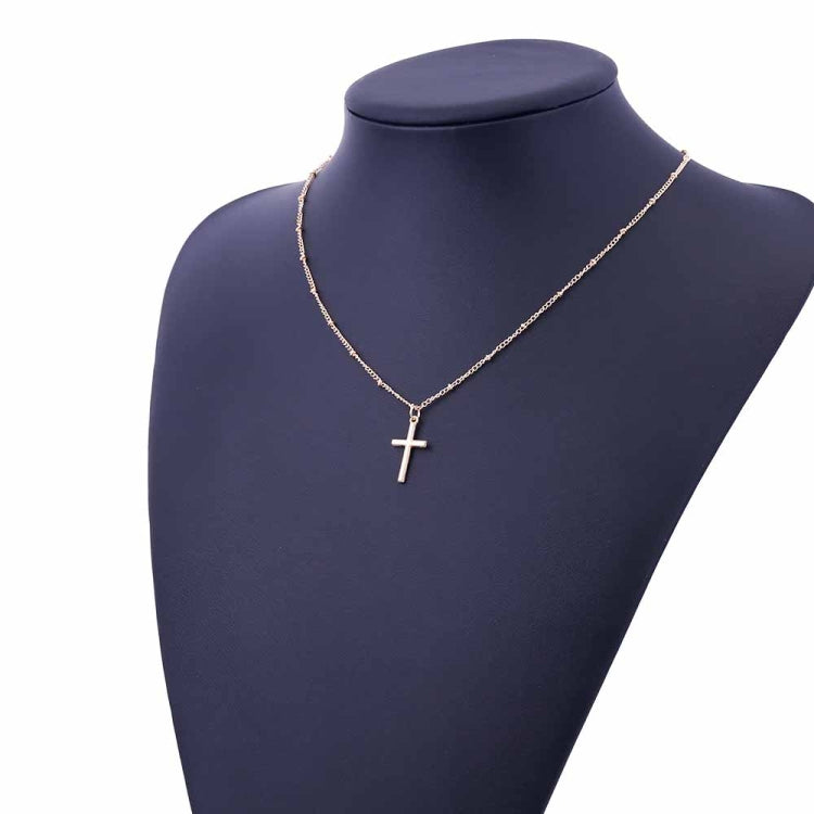 Women Fashion Bright Electroplating Cross Jewelry Necklace, Gold, Silver - Zen Craft