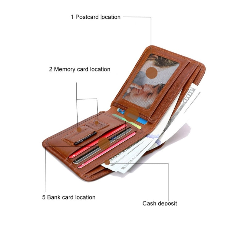 Men Leather Business Wallet Smart Anti-Lost Anti-Theft Wallet, Smart