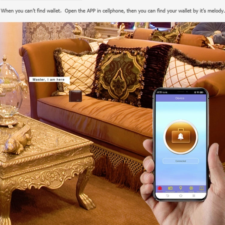 Men Leather Business Wallet Smart Anti-Lost Anti-Theft Wallet, Smart