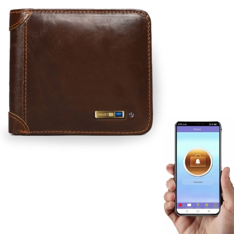 Men Leather Business Wallet Smart Anti-Lost Anti-Theft Wallet, Smart