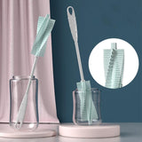 Silicone Baby Bottle Long Handle Cup Cleaning Brush 360 Degree Rotating Bottle Brush, Green, Pink, Light Blue