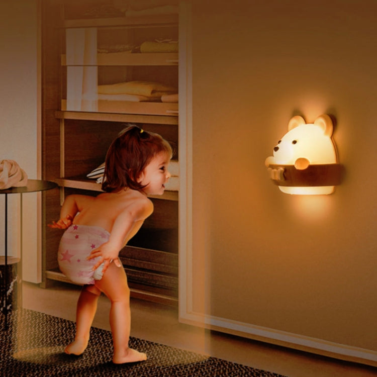 Bear Remote Control Night Light Bedside Eye Protection Wall Lamp with 3 Light Modes, CN Plug, Rechargeable