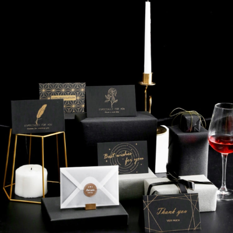 6 PCS Creative Business Bronzing Thanksgiving Birthday Card