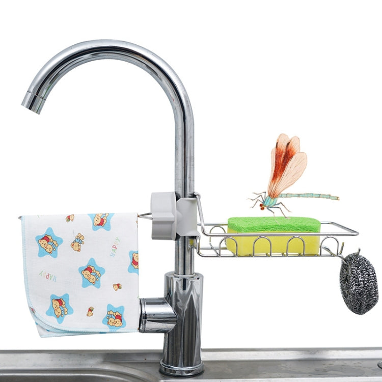 Faucet Rack Stainless Steel Perforated Free Kitchen Sink Storage Rack Rag Sponge Drain Rack, Type A, Type B, Type C