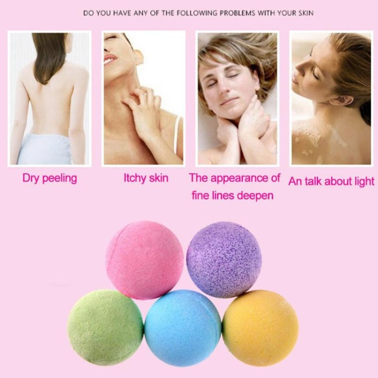 3 PCS 10g Natural Bubble Shower Bombs Ball Bath Salt Body Essential Oil Bath Ball, Green, Blue, Purple, Red, Yellow, Pink