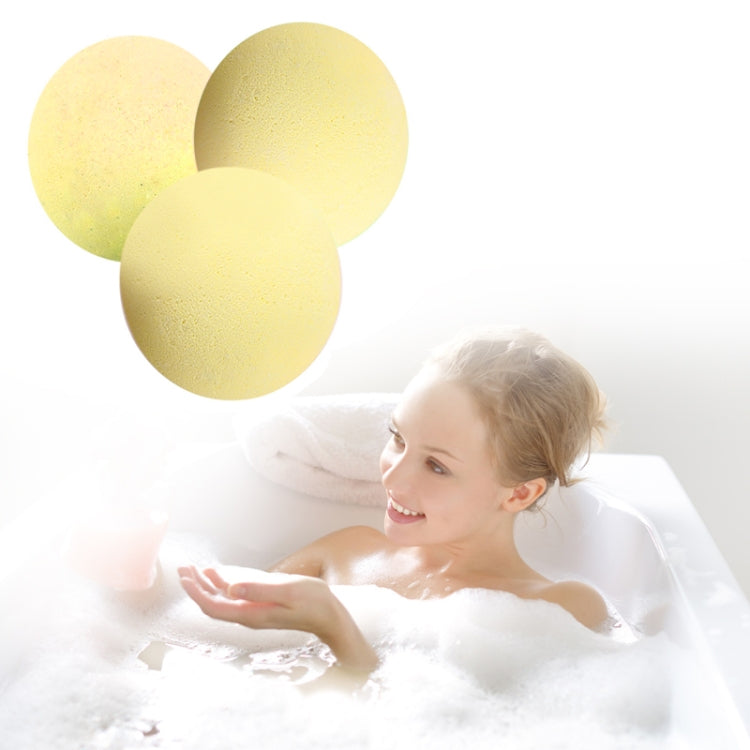 3 PCS 10g Natural Bubble Shower Bombs Ball Bath Salt Body Essential Oil Bath Ball, Green, Blue, Purple, Red, Yellow, Pink Yellow